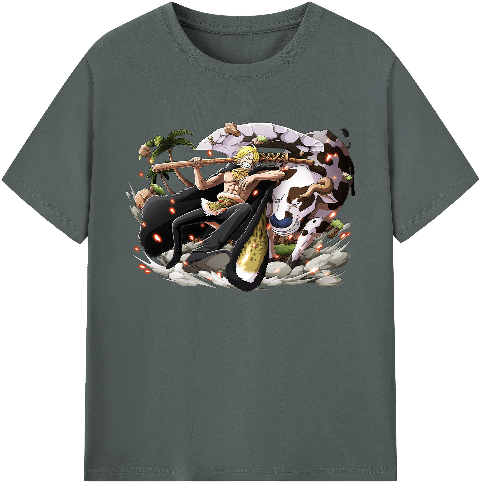 （画像用） ワンピース サンジ ONE PIECE Sanji 綿100％ メンズ半袖Tシャツ｜肌触りやわらか＆通気性